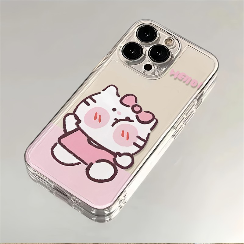 腮红凯蒂猫iPhone14/15/16潮款透明x/xs全包潮款11/12/13pro软壳