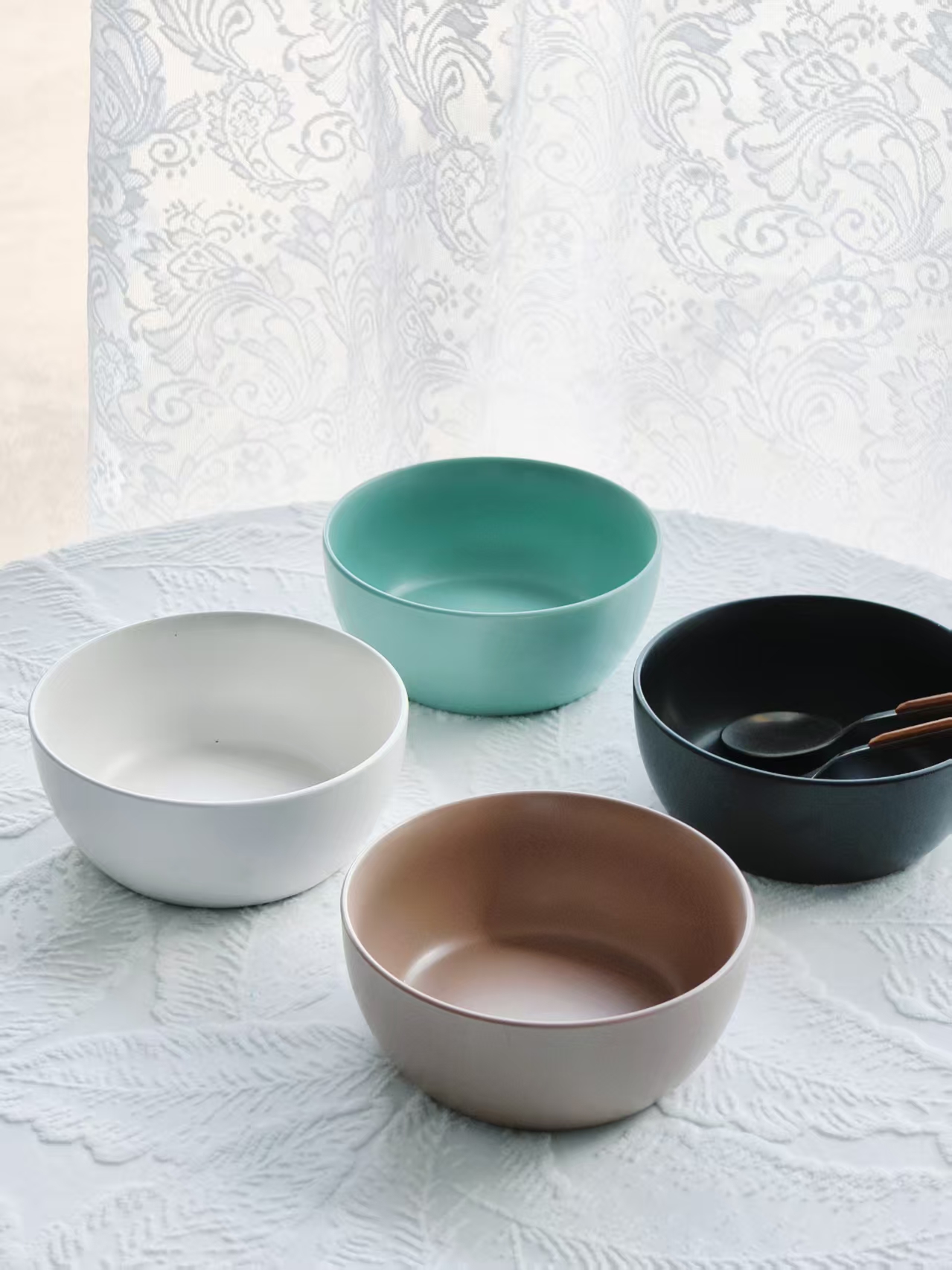 瓷县令6.5英寸哑光釉碗家用陶瓷餐具欧式出口外贸餐具创意饭碗