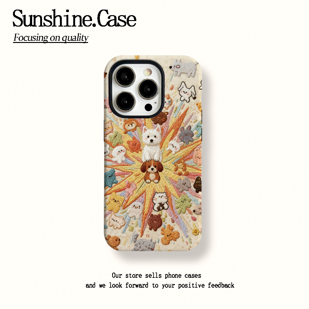 【小臻壳专属】菲林二合一适用苹果华为vivo手机壳针织小狗狗17PRO