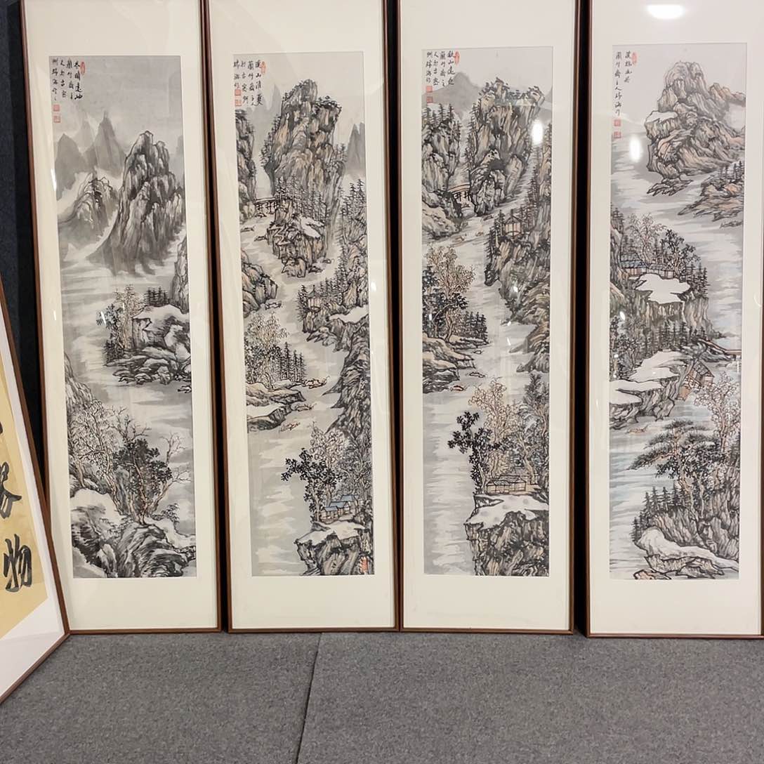 国画手绘画作带框发货