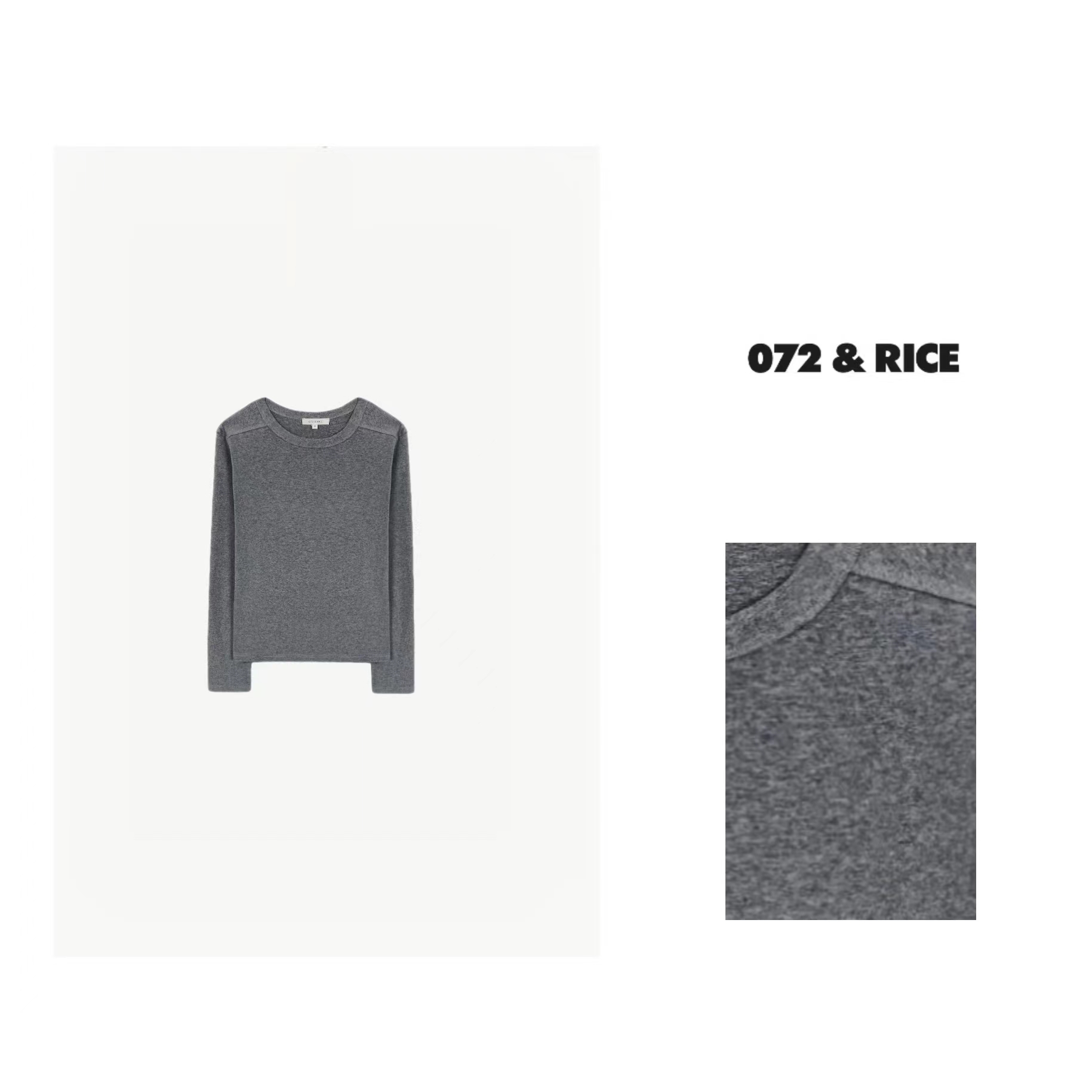 072 & RICE【胶囊】春季休闲圆领净版长袖女T恤 W0308 FF1212