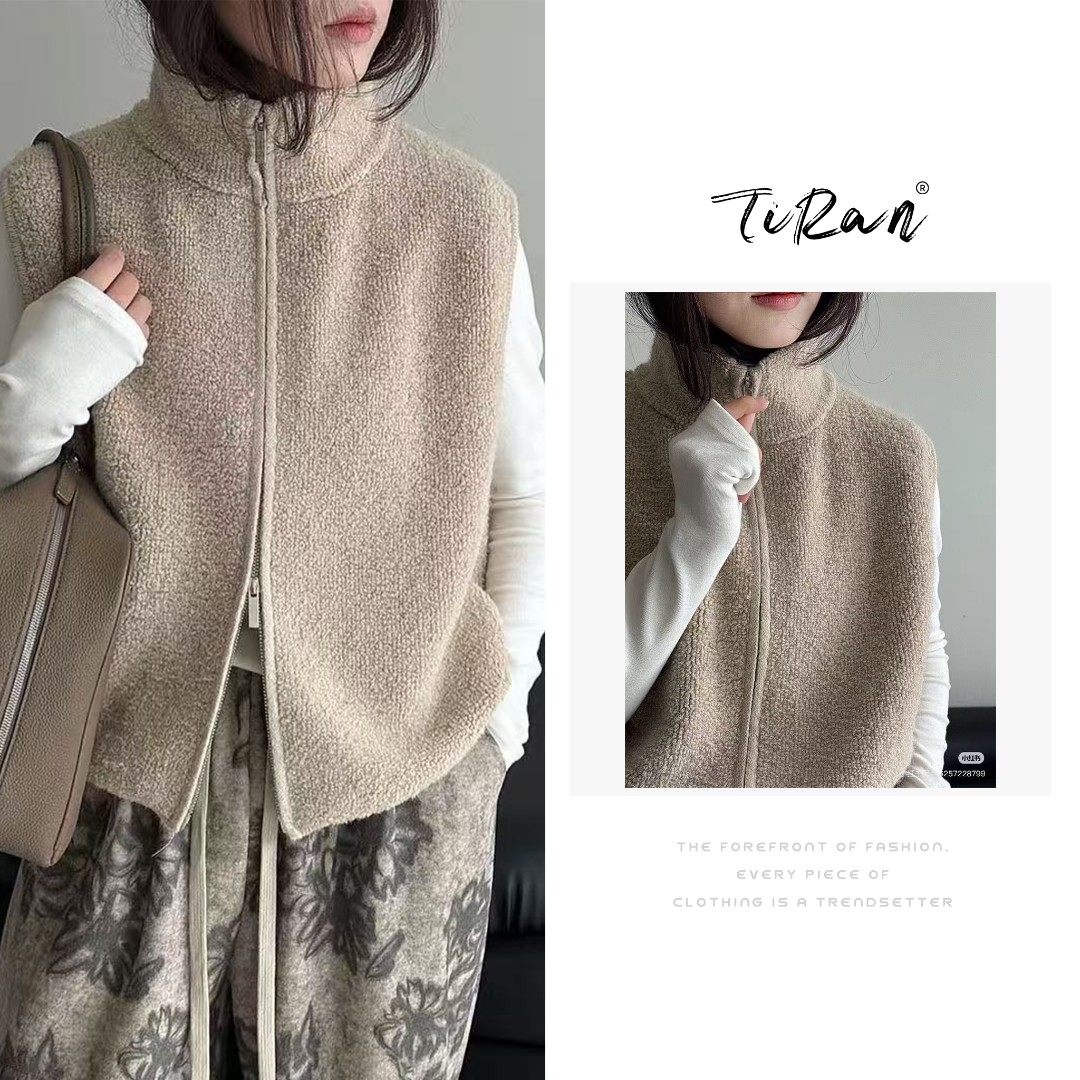 圈圈毛马甲~现款羊毛混纺毛衣叠穿女款背心~G234