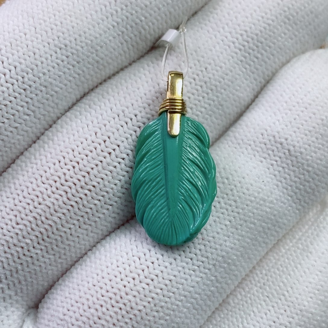 绿松石18K金镶嵌珠宝奇石