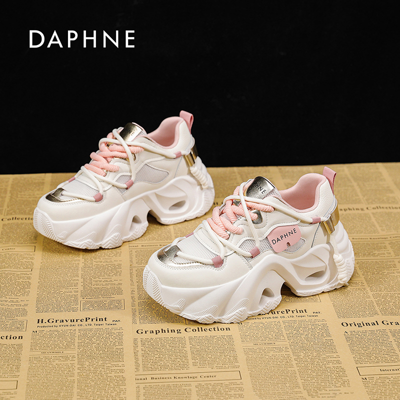 达芙妮厚底老爹鞋女2025新款秋季小个子增高鞋爆款百搭炸街运动鞋