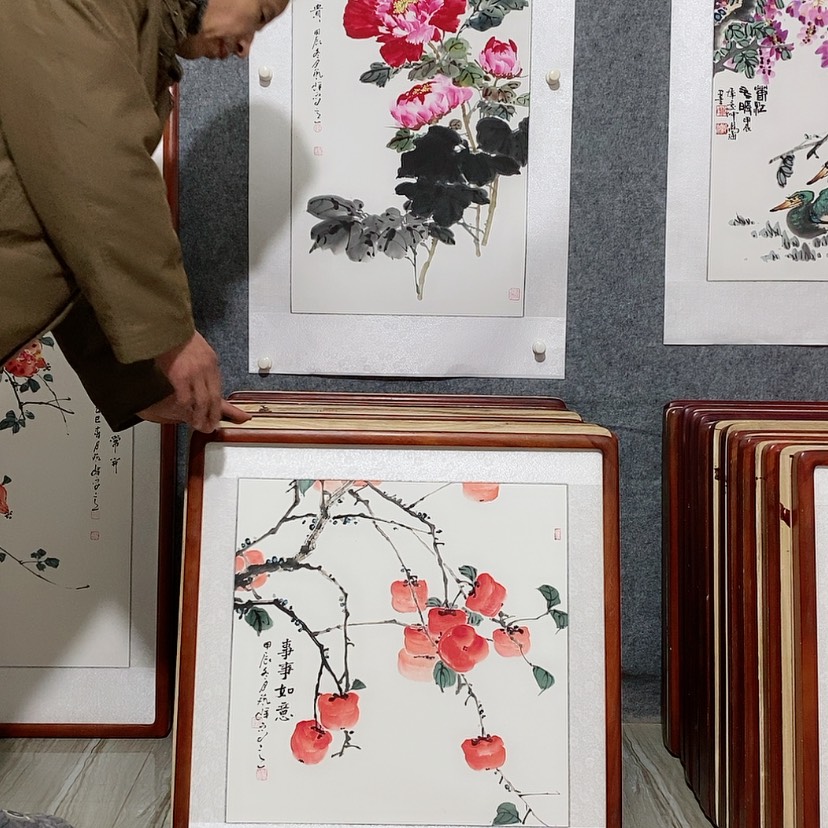【闪购商品】国画书画作品带框65×65厘米