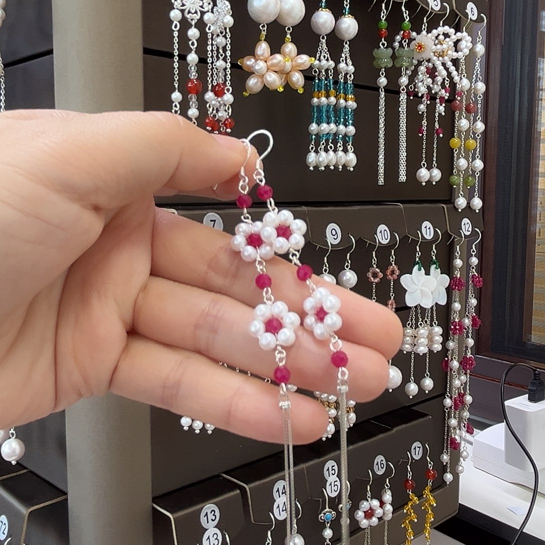 九***）925银博雅手作S925纯银耳饰