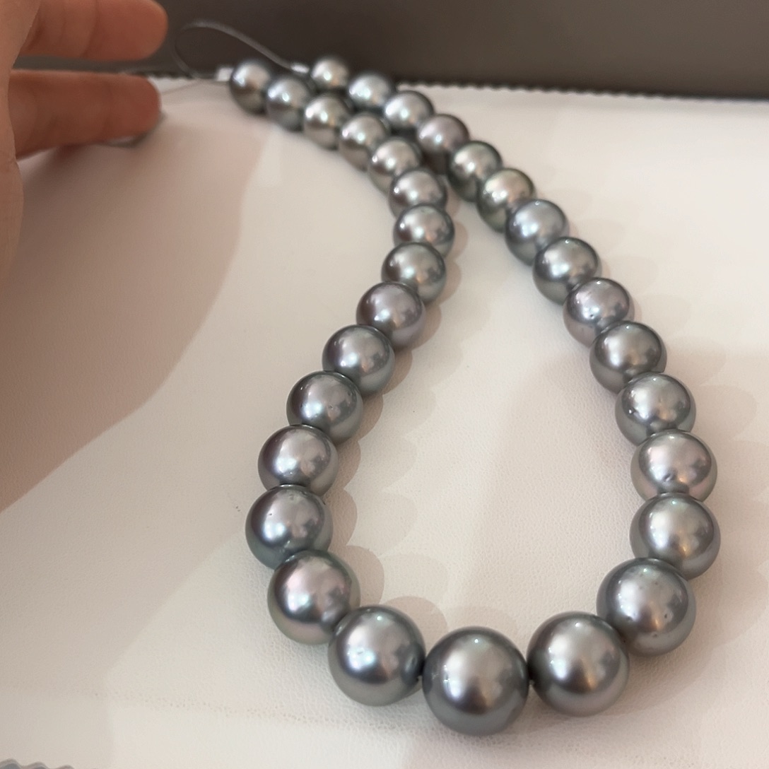 海水珍珠颈饰未镶嵌铂金灰12-14