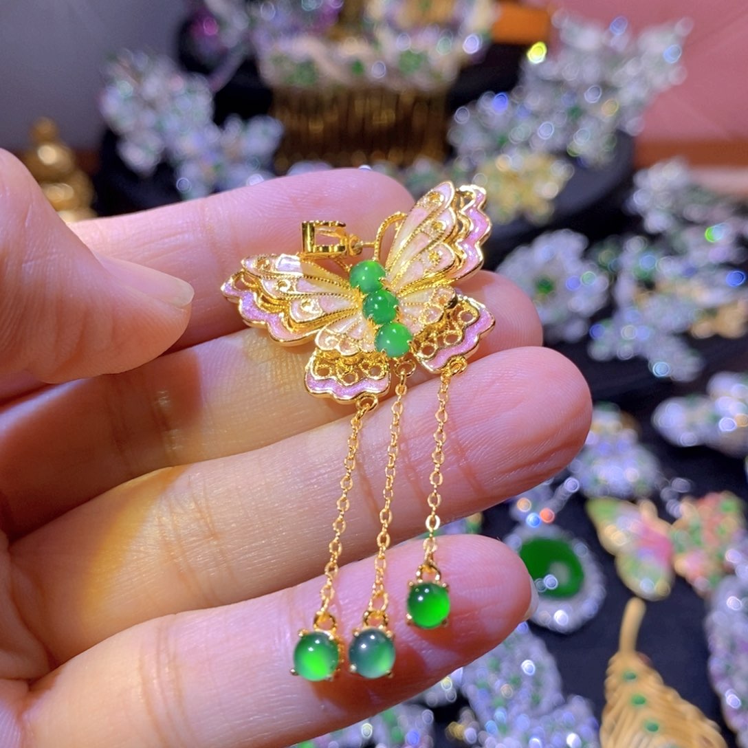 翡翠银S925镶嵌项圈天然翡翠