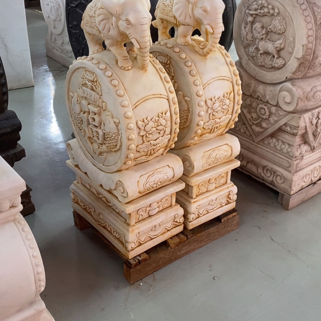 如***呼石材大象抱鼓石80包邮不管卸车不管摆放