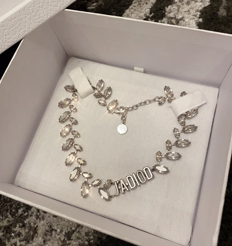 铜合金合成锆石项链 链子小众经典麦穗复古银项链锁骨链颈链饰品