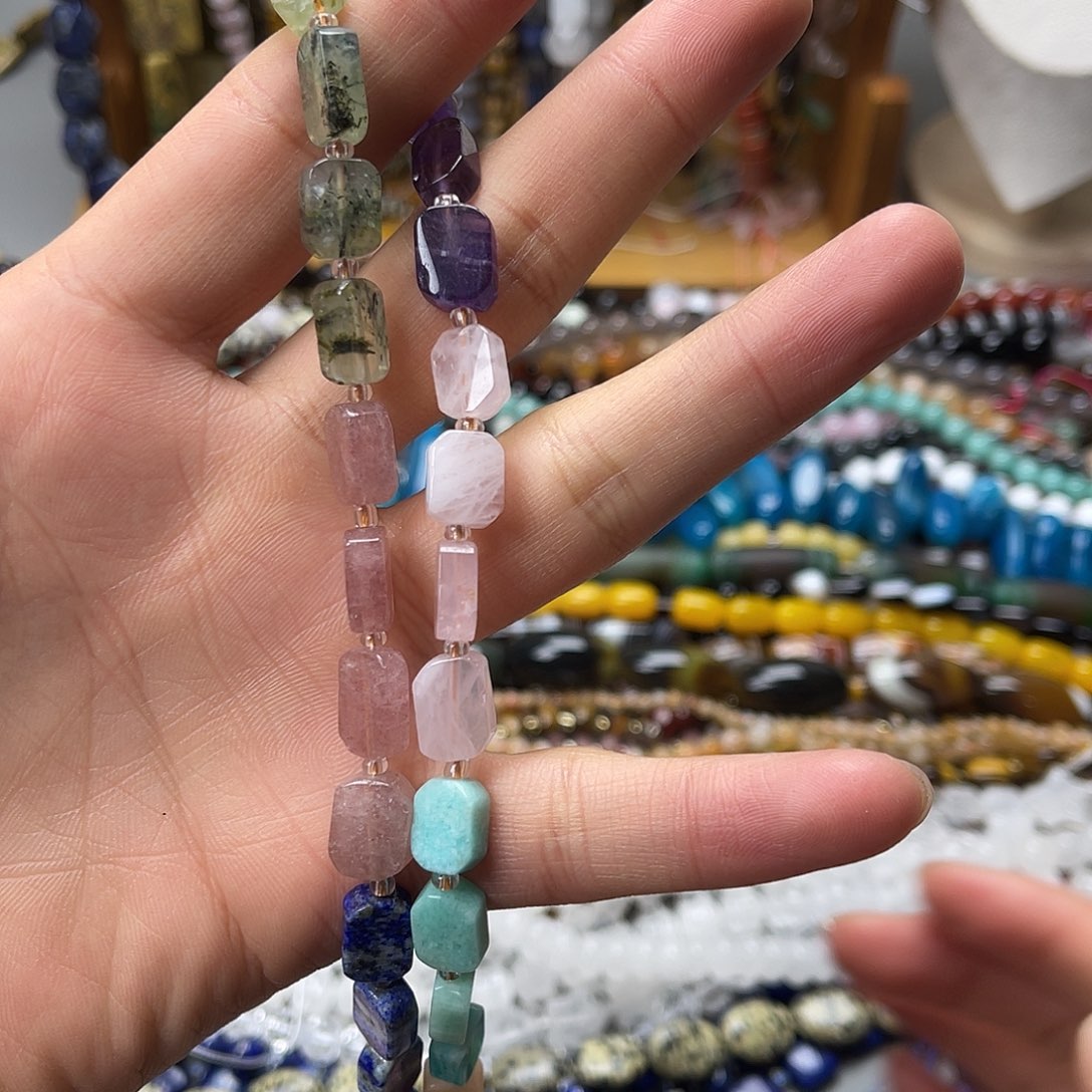 玛瑙/玉髓未镶嵌珠宝半成品8×12多宝随行无事牌一条