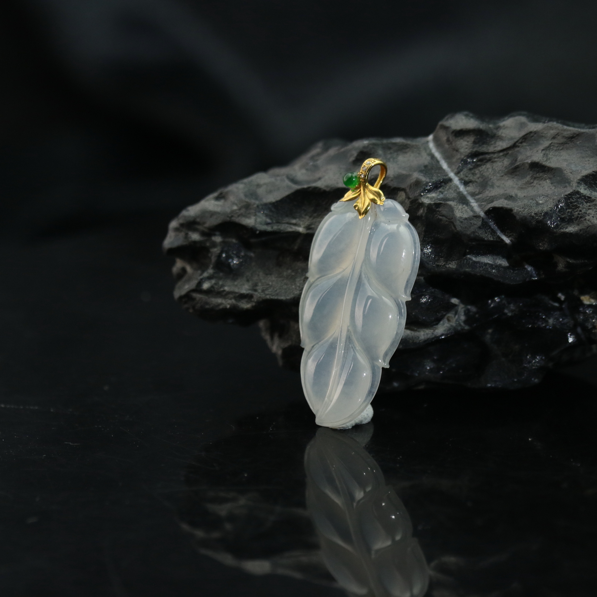 36天然缅甸翡翠A货18k冰叶子/500393/上海嘉禾拍卖