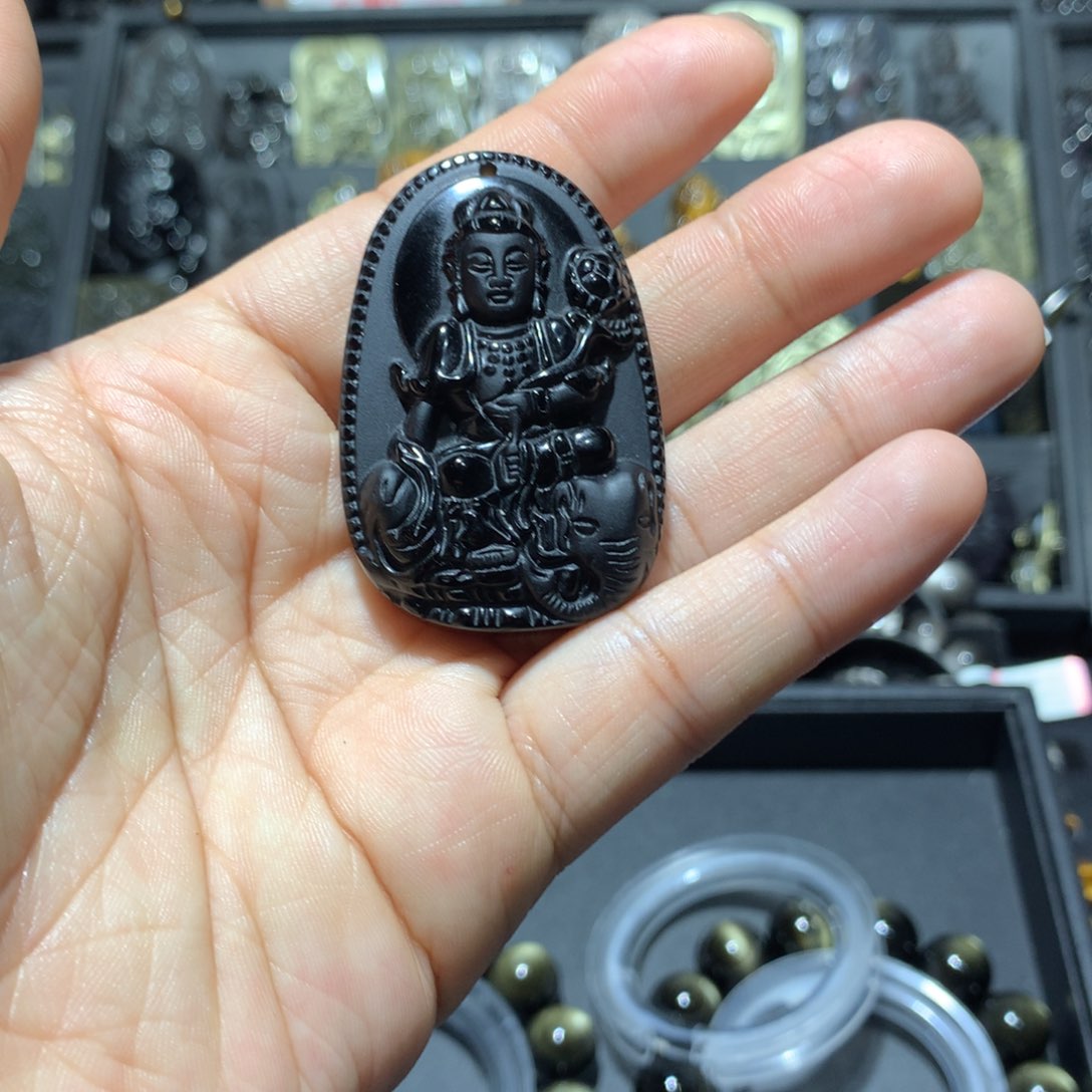 黑曜岩吊坠(不含链)未镶嵌东*燕