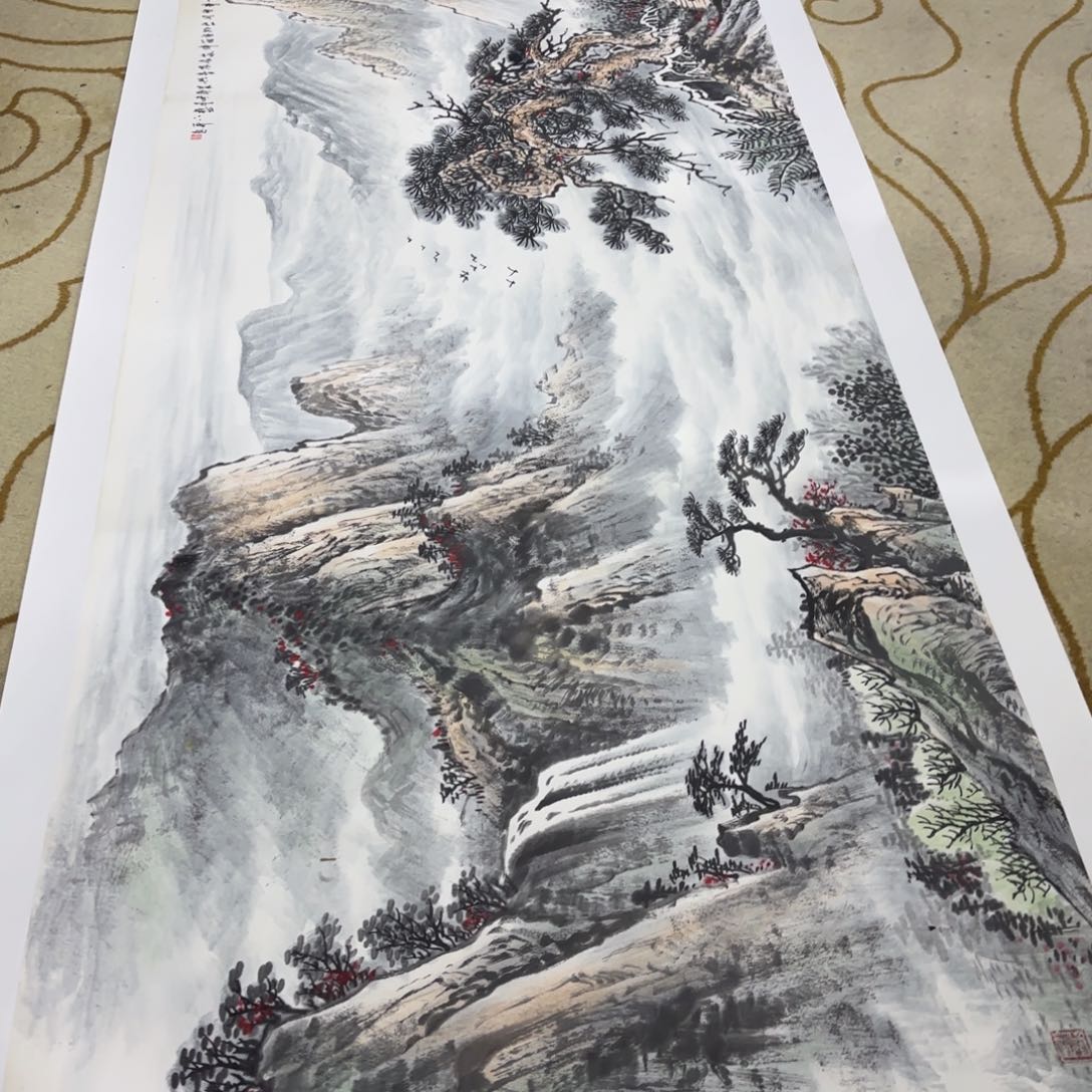 国画萌**总郭鹏中八尺山水马