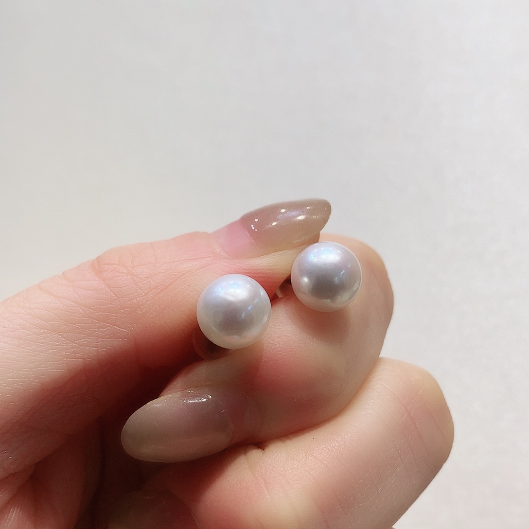 淡水珍珠耳饰银S925镶嵌