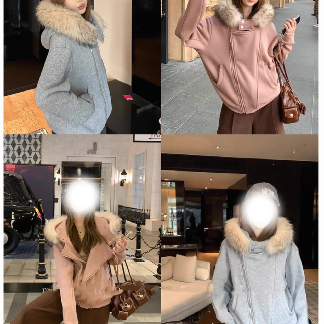 大码毛领连帽卫衣女秋冬季加厚新款2025设计感小众宽松外套