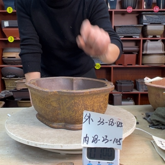 龘***落紫砂花盆中香薰装饰