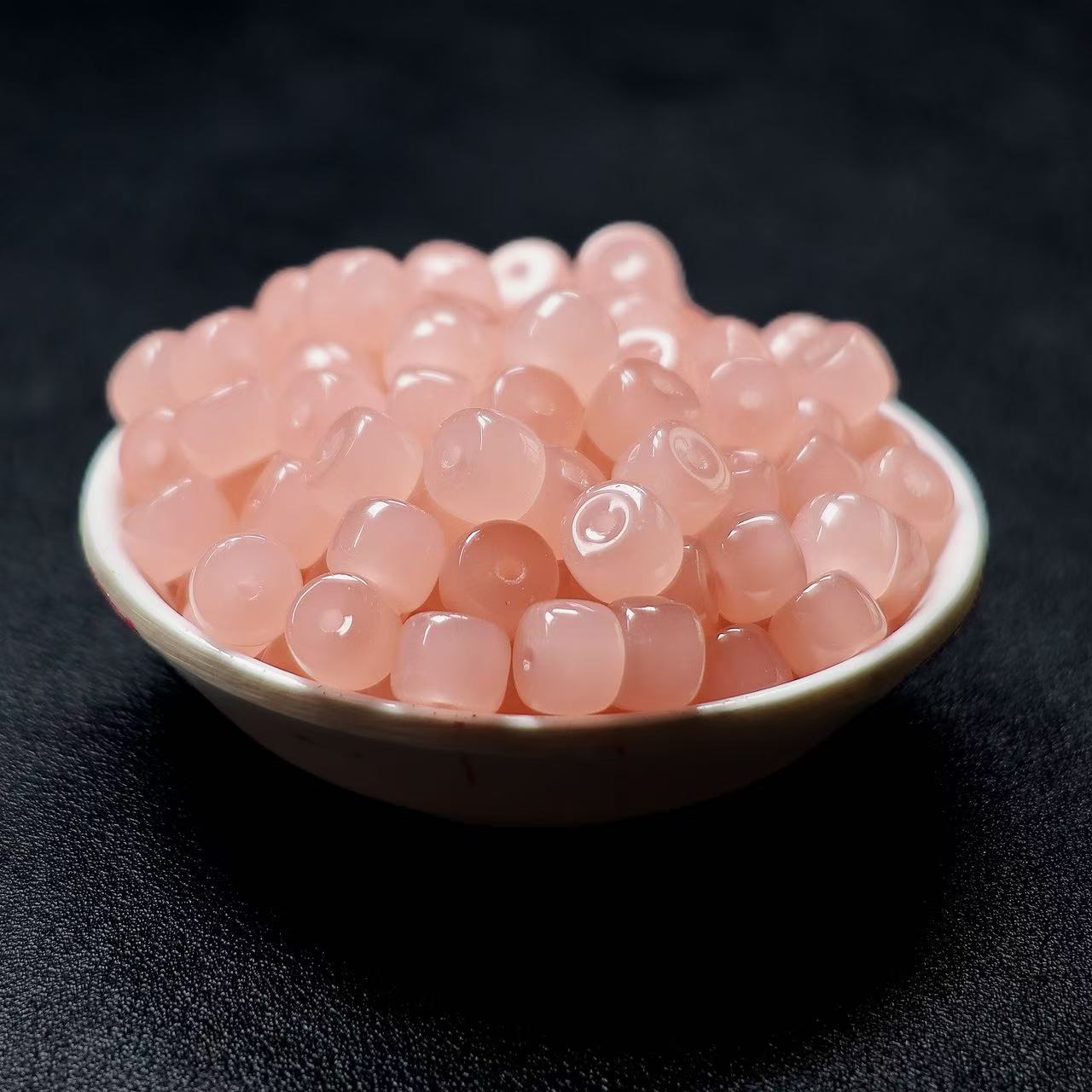 散珠w2595藕粉老型8*6mm*20颗