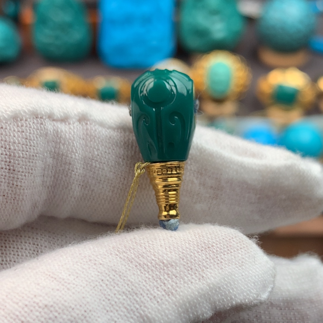 绿松石18K金镶嵌发饰