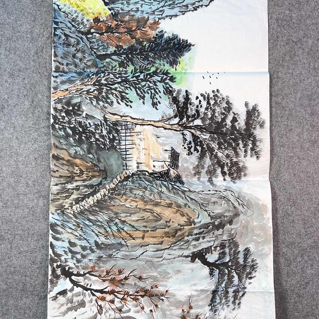 国画412 山水黔城市桥东区南