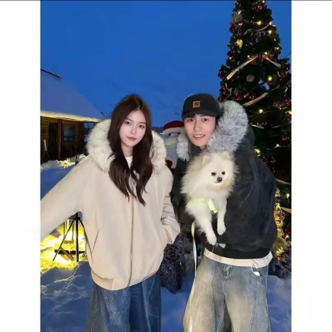 冬季新款仿兔毛座山雕加绒加厚保暖可拆大毛领情侣款美式夹克外套