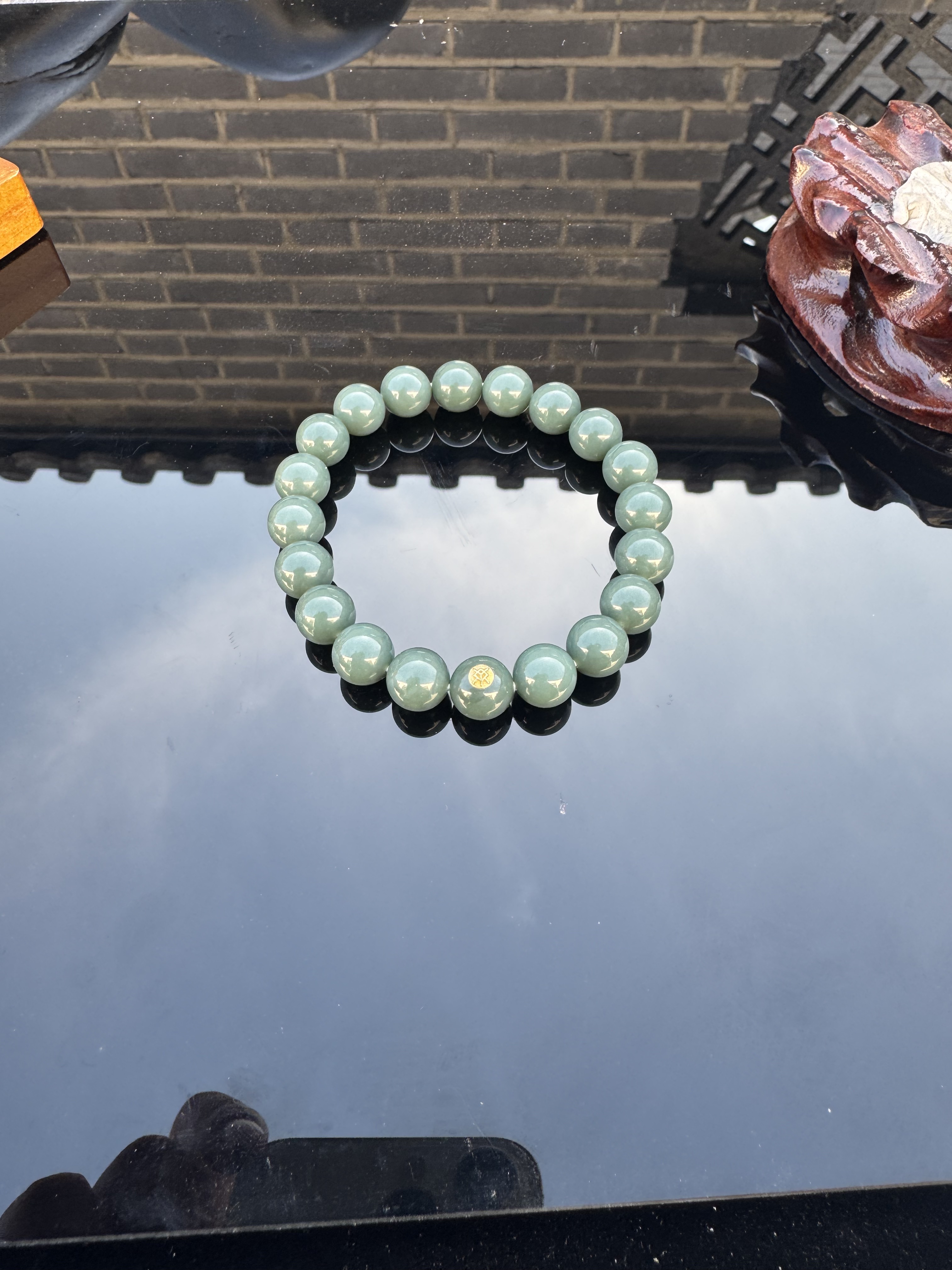 新疆和田玉叶城沙枣10mm圆珠手串(多样性发货只发其一）