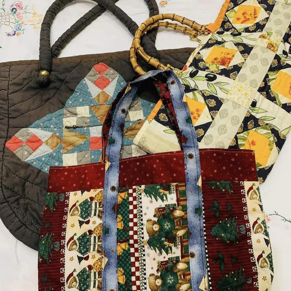 专拍 汉堡包Vintage古着包包拼布包包