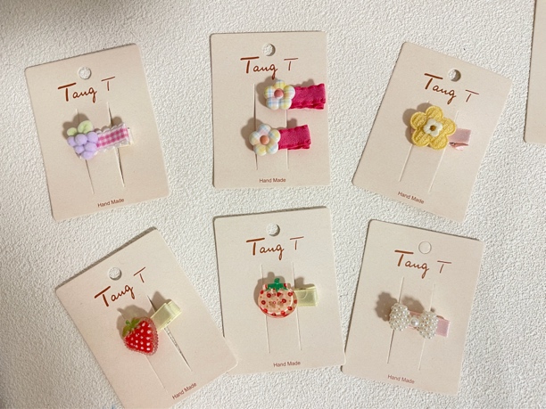 小清新可爱女宝发鸭夹一组 实物实拍 到手7个发夹