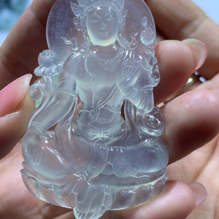 翡翠颈饰未镶嵌天然翡翠度母