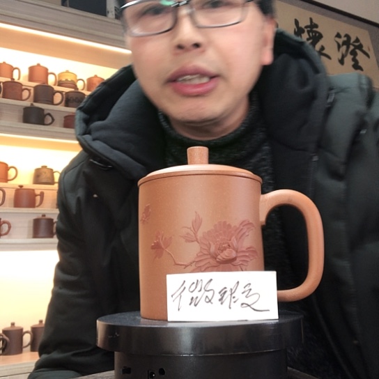段泥茶杯花开富贵容量400