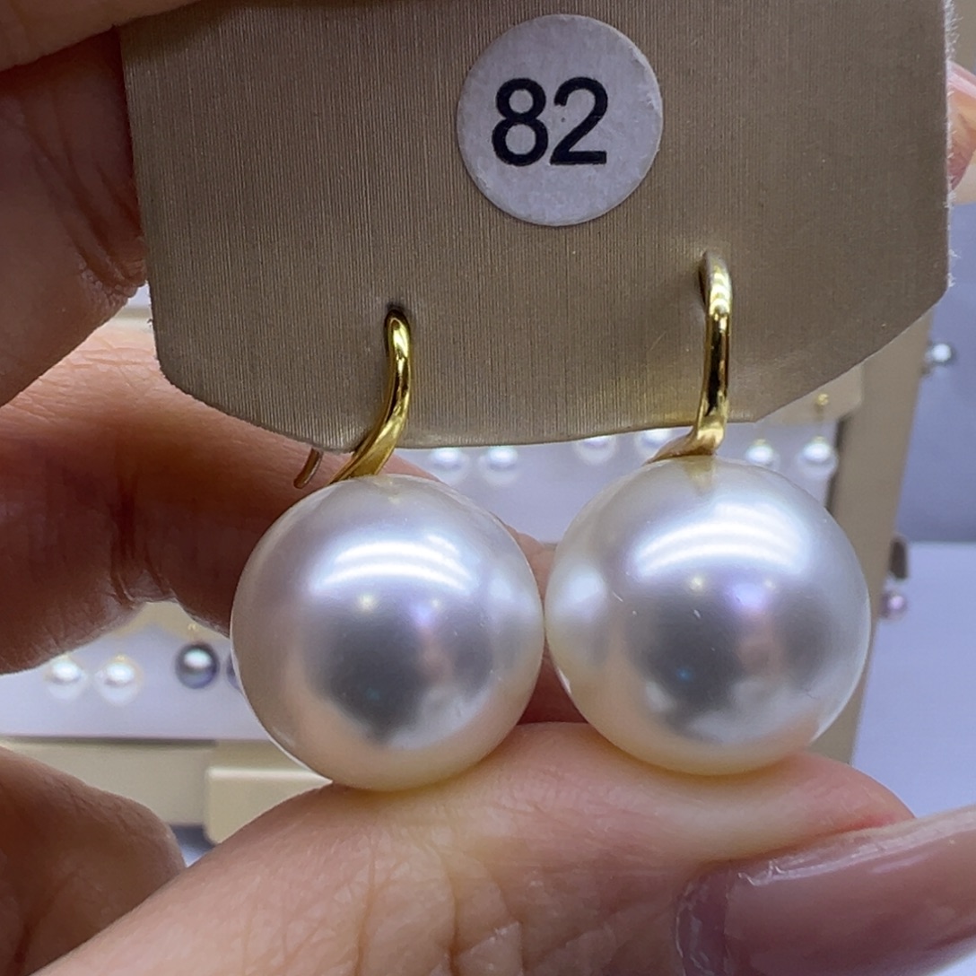 淡水珍珠银S925镶嵌耳饰