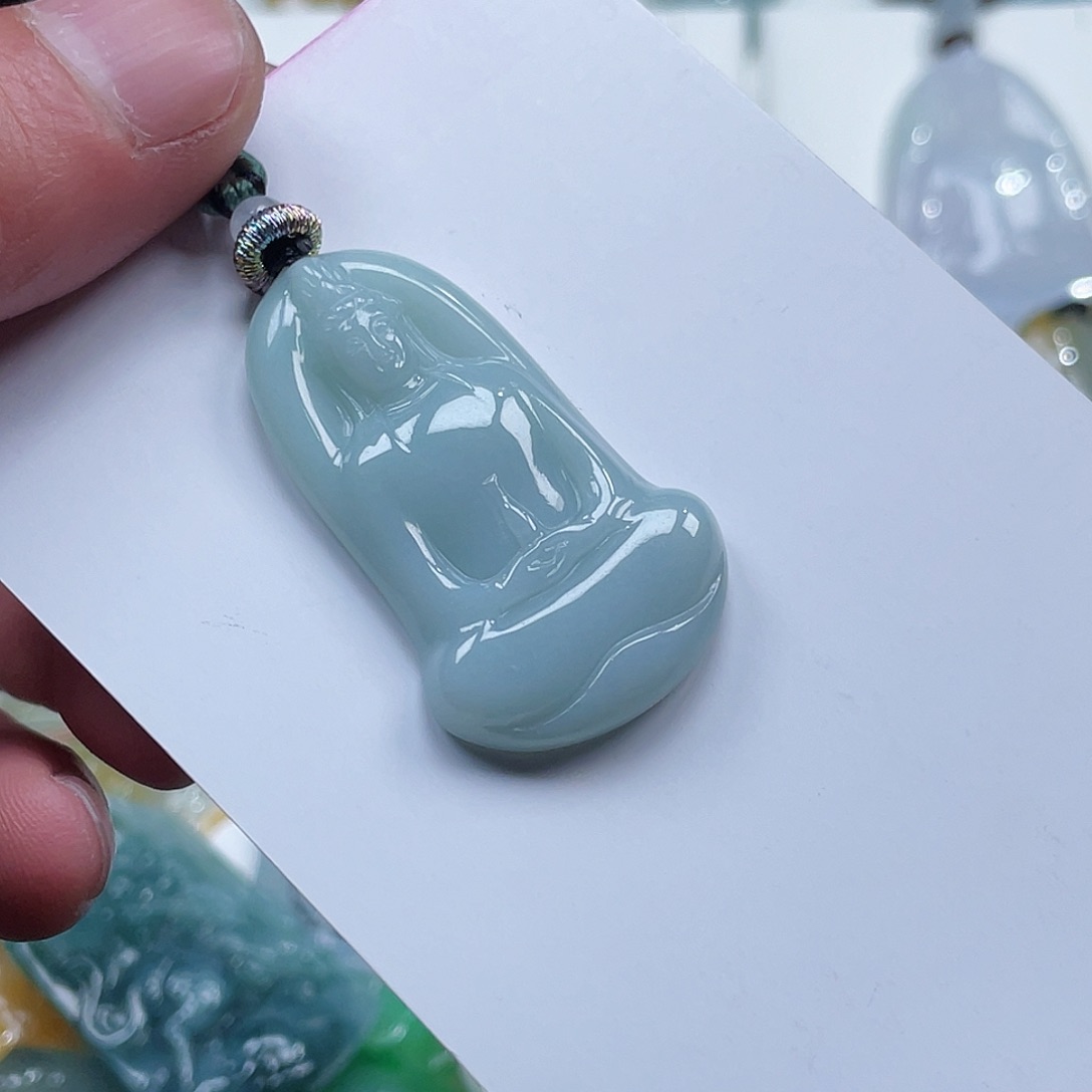 翡翠颈饰未镶嵌缅甸天然A货翡翠