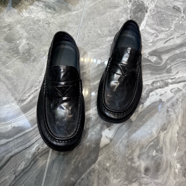 一脚蹬车缝线豆豆鞋皮鞋潮流休闲男鞋乐福鞋时尚厚底