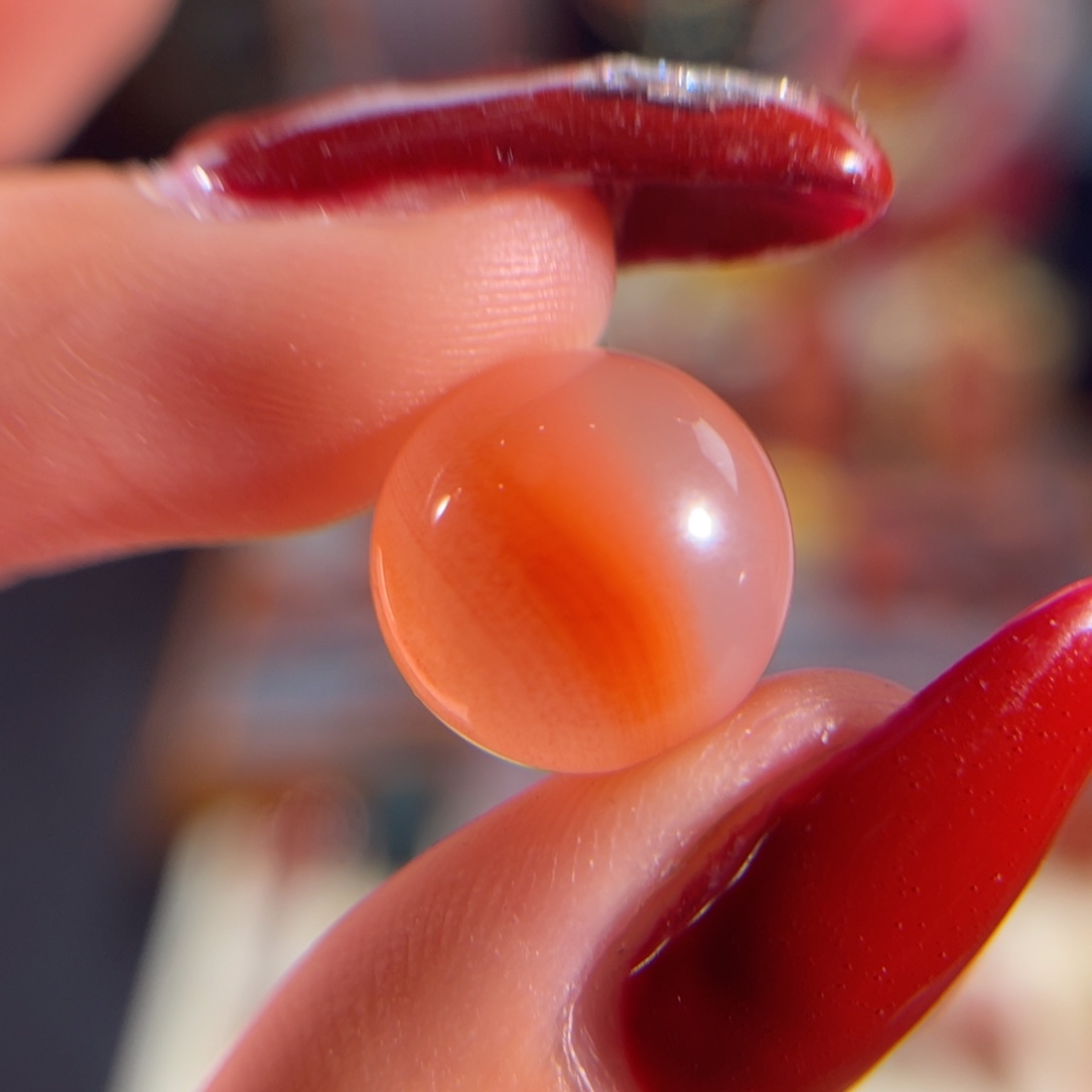 南红玛瑙滴水洞 冰飘单珠13mm未镶嵌