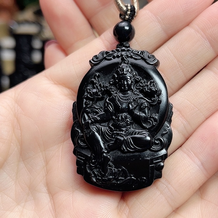 和田玉手链未镶嵌观音牌