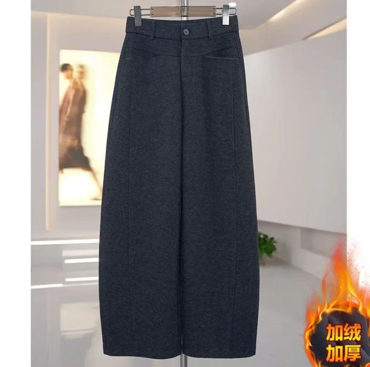 【现货+运费险】绵羊 毛裤女2025年冬季高 腰加厚保暖百搭休闲裤