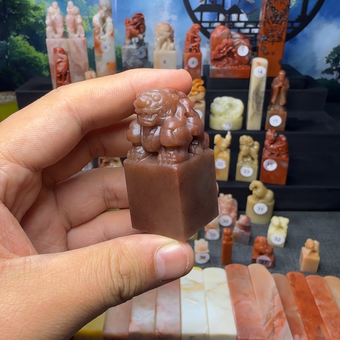 印石寿山石寿山貔貅纳福2.5公分印面