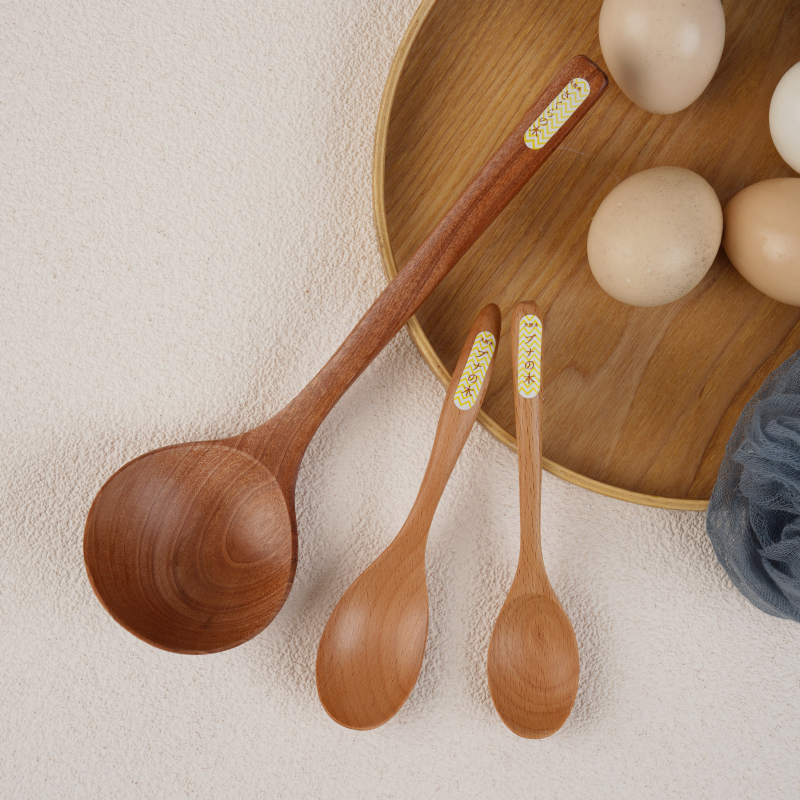 日本木勺长柄汤匙吃饭用勺子调羹家用木质汤勺炒菜