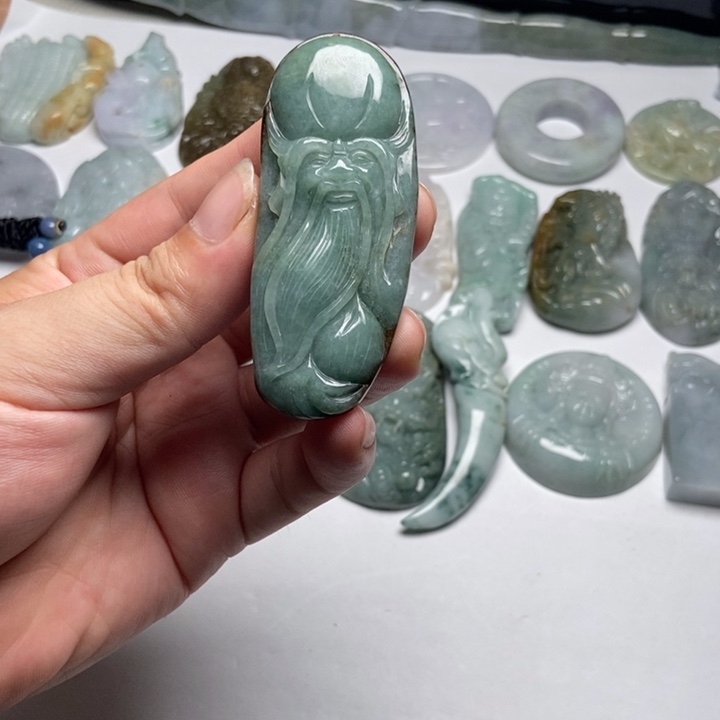 翡翠未镶嵌颈饰寿星31