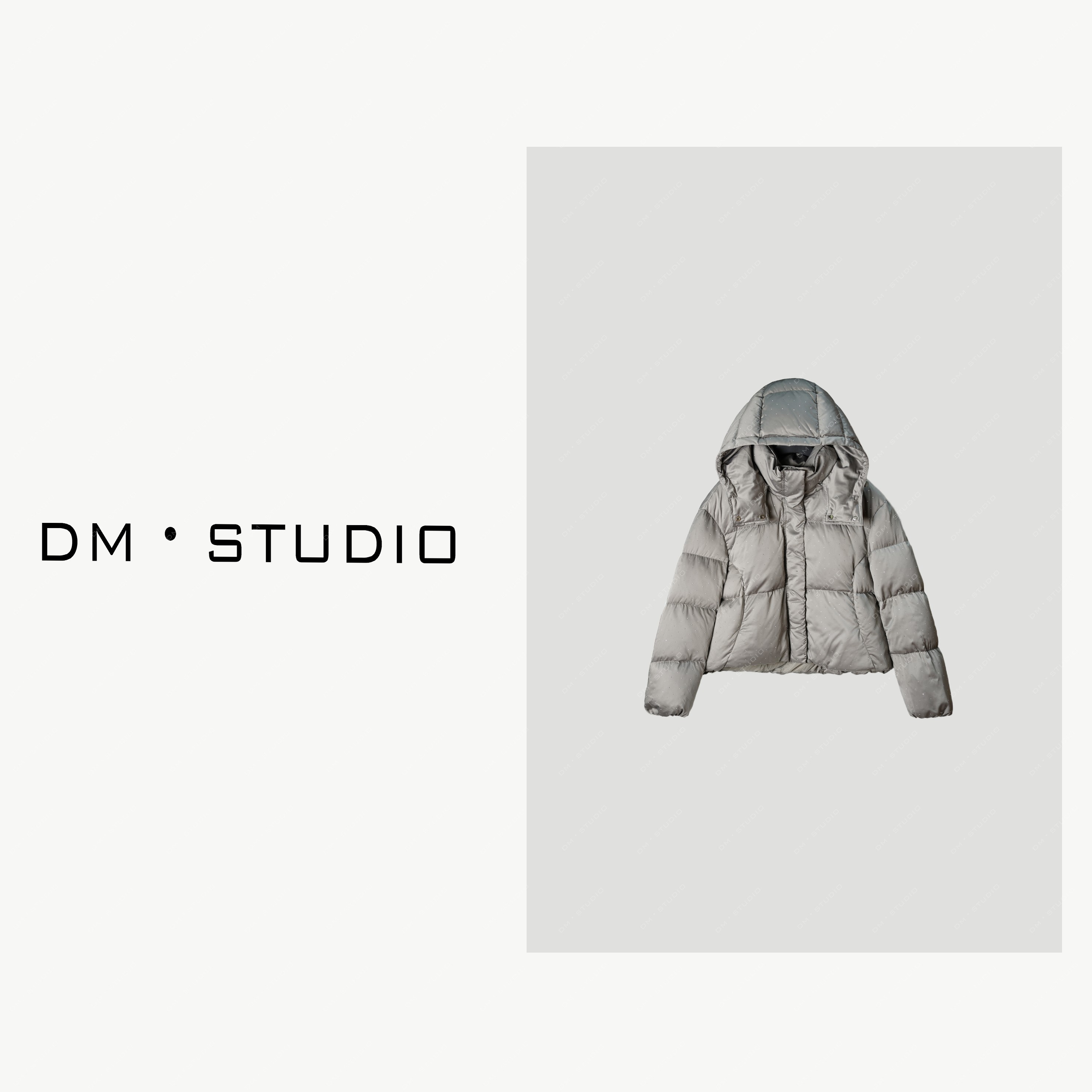 -DM•STUDIO/高级感满天星烫钻90新国标白鸭绒羽绒服（8F071）