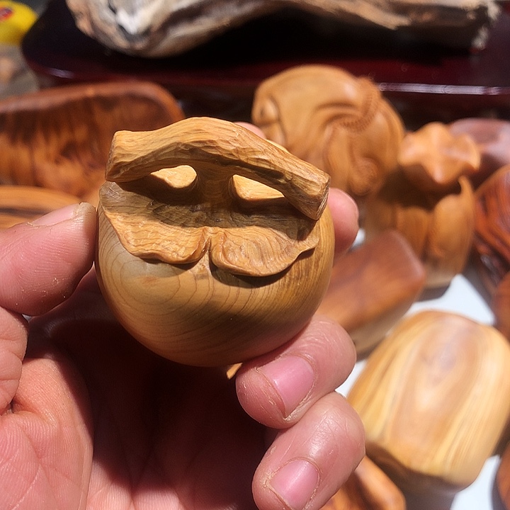 素***心香榧木太行崖柏手把件