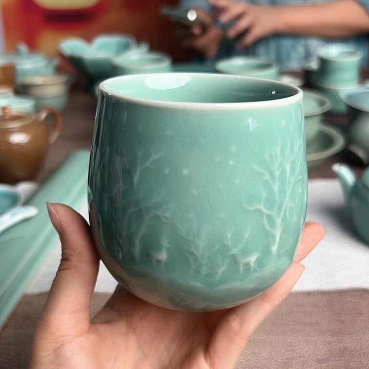 龙泉云间青瓷小米茶器