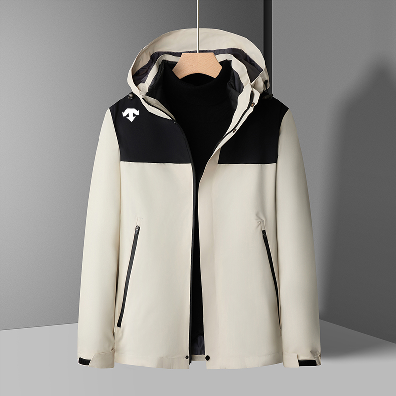 【奥莱撤柜】迪桑家户外登山冲锋衣男女款三合一防风防水拆卸帽外套