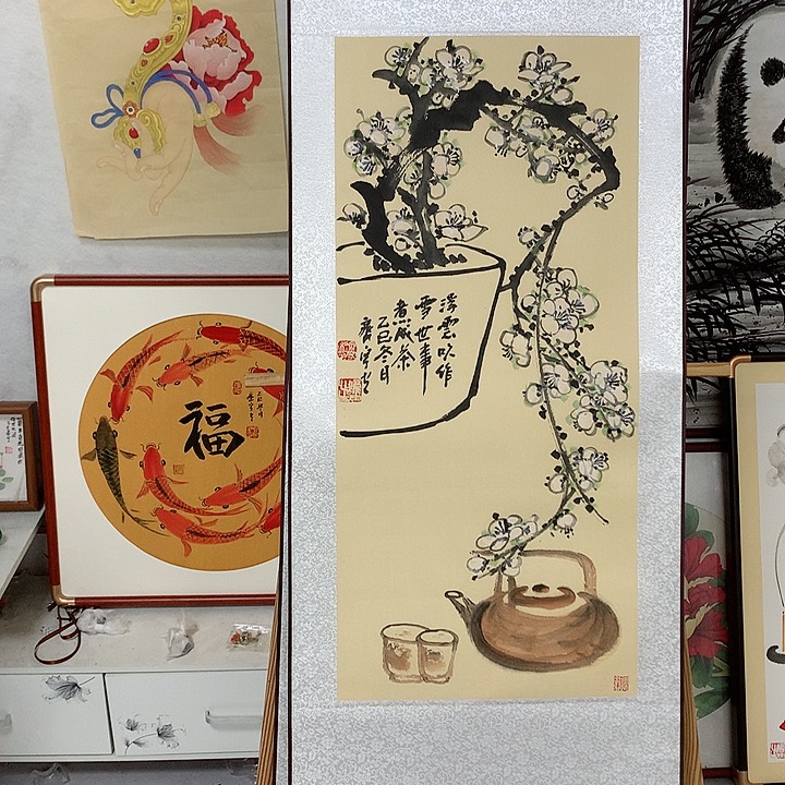 国画小*红梅茶壶1111111111