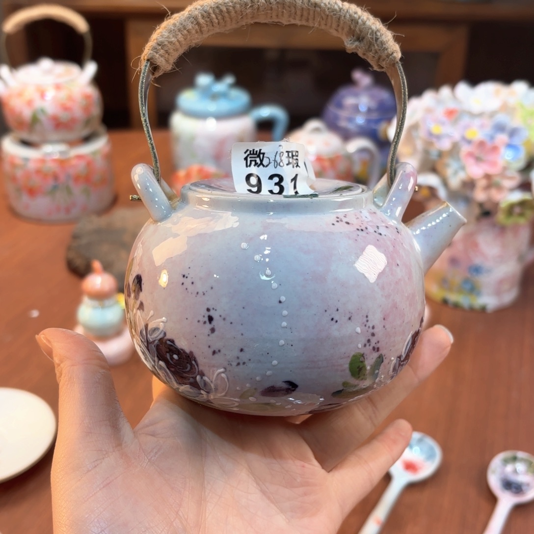 盛***夏景德镇手绘高温釉下彩陶瓷茶具