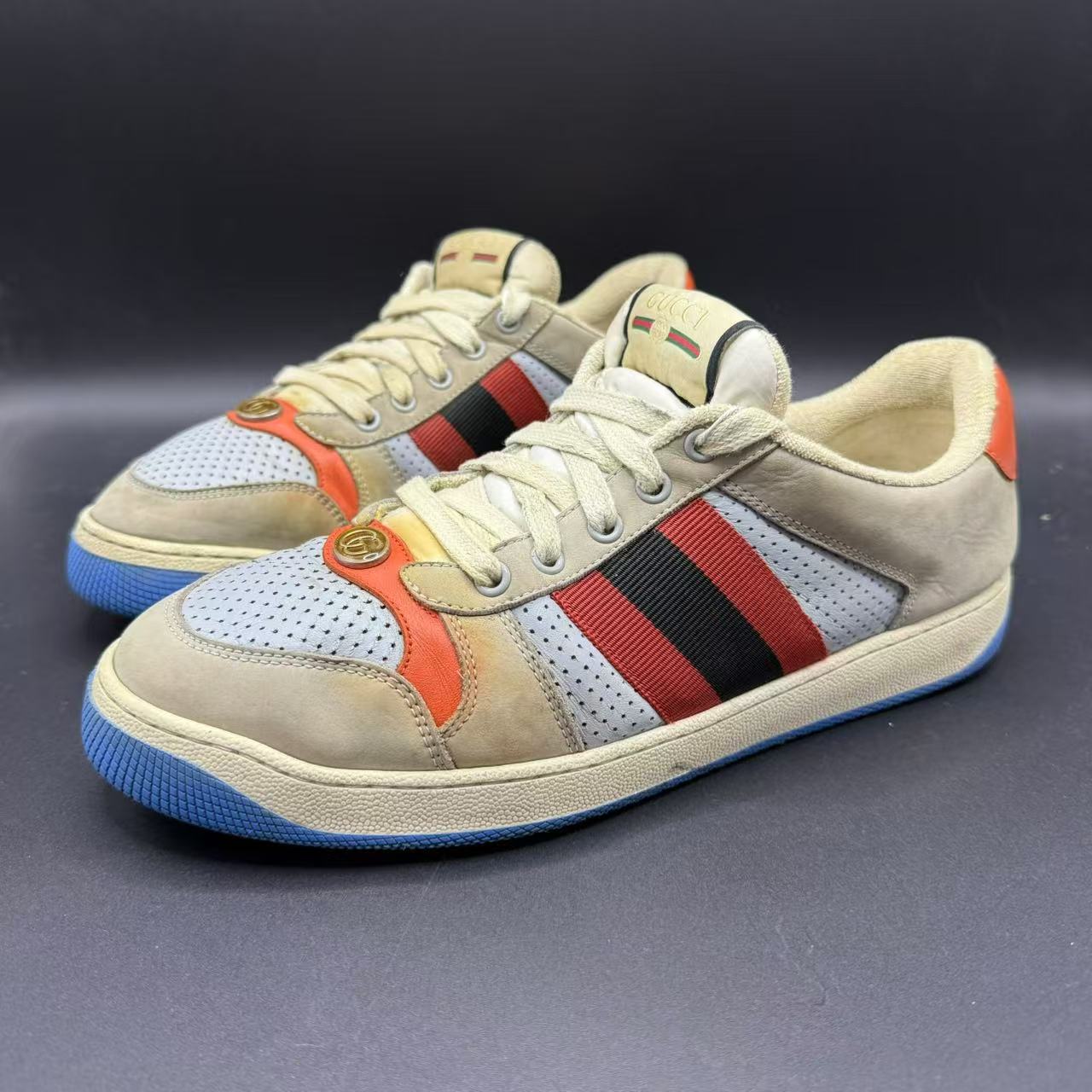 95新 GUCCI/古驰 【聚星折扣】男士休闲低帮脏脏鞋41.5码 ca454t