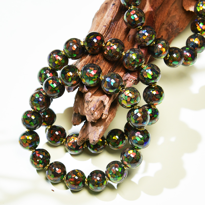 【E04-7 斑彩圆珠手串 】多样性发其一