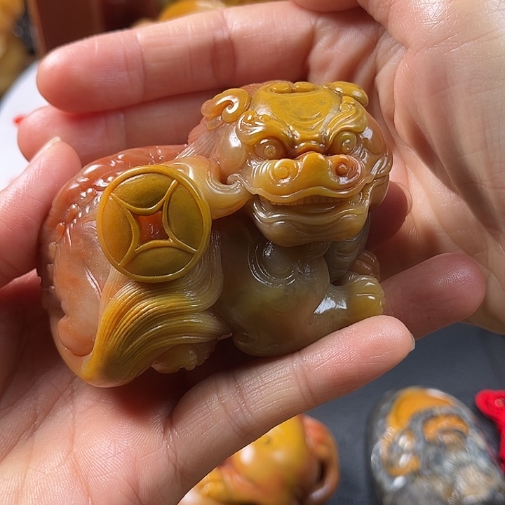 上***铁寿山石手把件把玩件