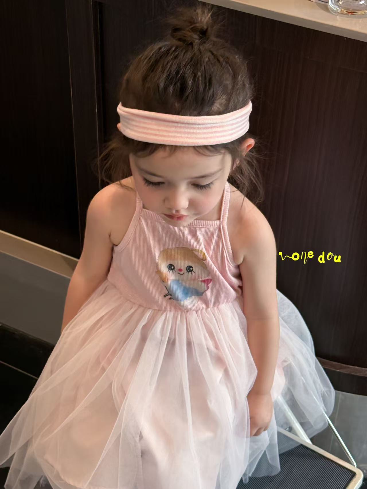 AC443~one豆·25夏~卡通纱纱吊带裙5529