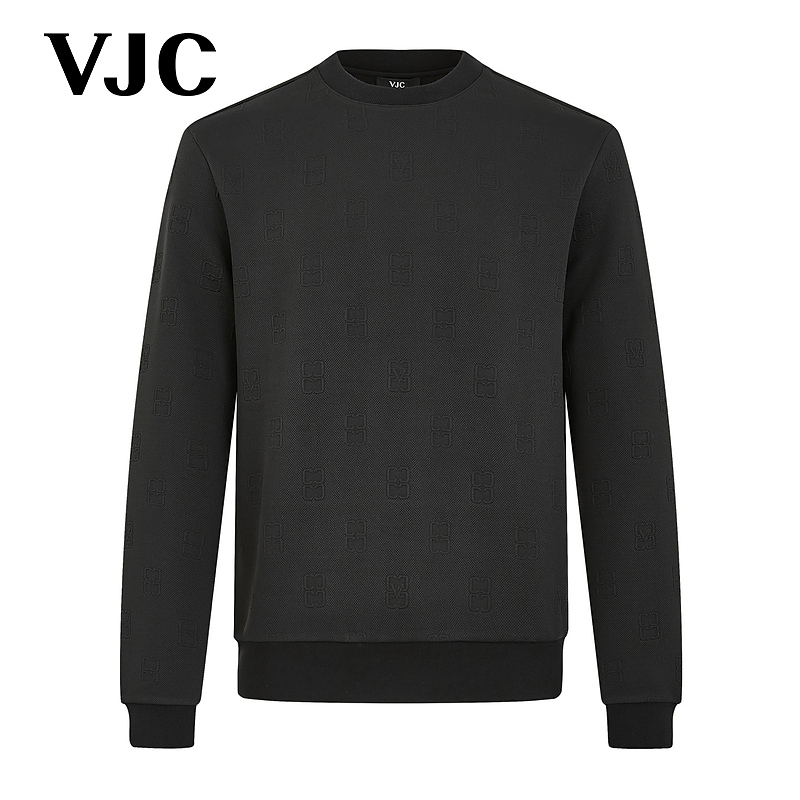 VJC/威杰思2025秋季新款男装微阔潮流通勤提花长袖卫衣B24DE1507